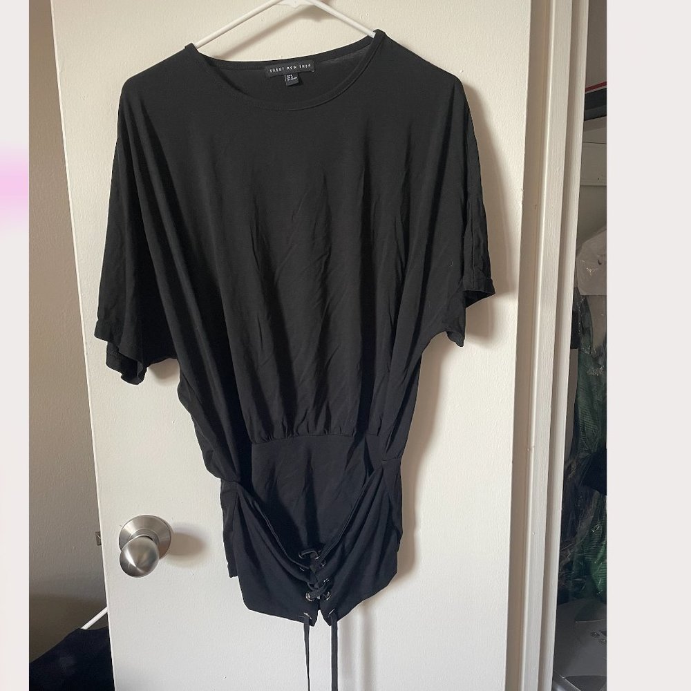 Front Row Shop Black Top batwing sleeves